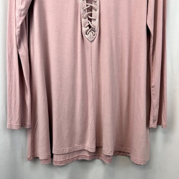 Miss Love Womens Rose Long Sleeve V-Neck Pullover Blouse Top Size Large - Picture 4 of 8